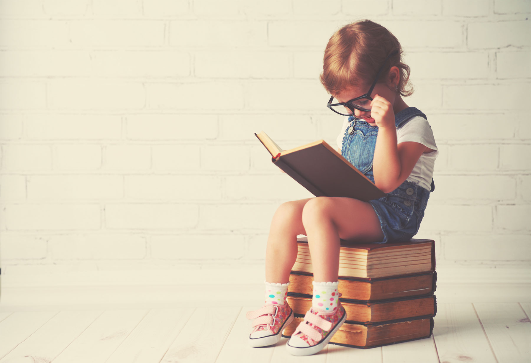 Child reading a book